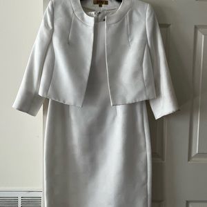 Kasper White Sheath Dress with Jacket